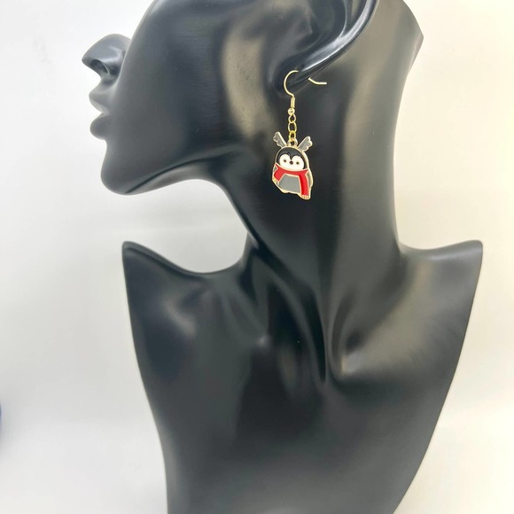 Christmas Earrings - Penguin Earrings - Reindeer Earrings - Santa Hat Earrings - Picture 7 of 10